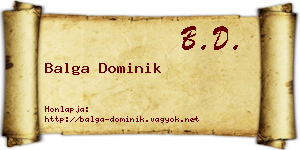 Balga Dominik névjegykártya